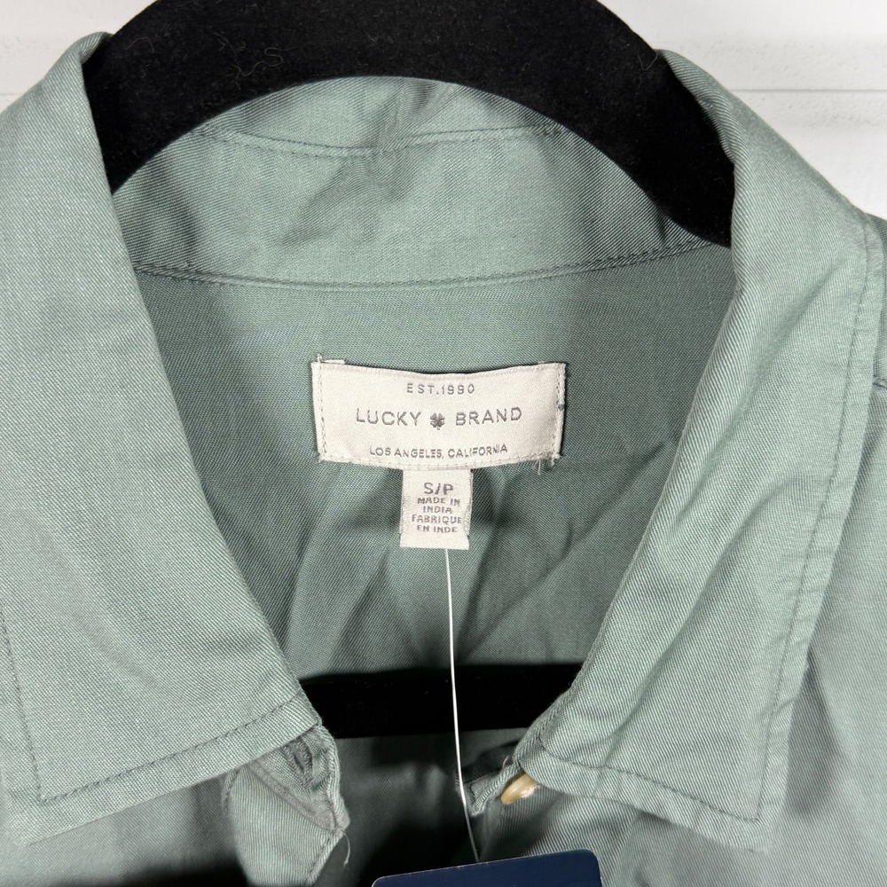 Lucky Brand Womens Sage Green Lyocell Utility Button Down Shirt 7WP4267 S NEW - Picture 3 of 6